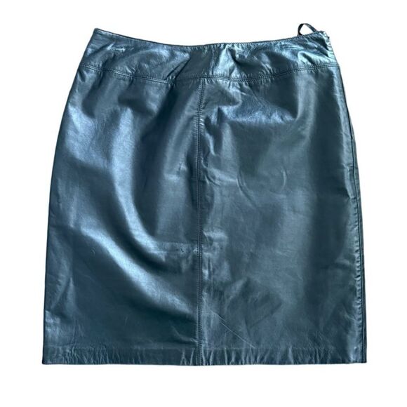 Croft & Barrow Lambskin Leather Skirt Black Buttery Soft 10 Vintage - Picture 1 of 3